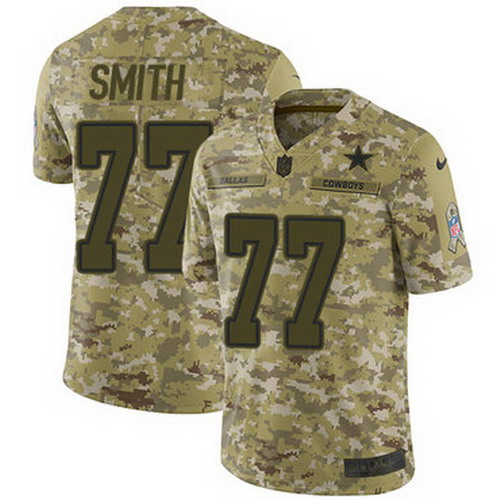 Personalized Cowboys #77 Tyron Smith Camo Youth Stitched NFL Limited 2018 Salute to Service Jersey