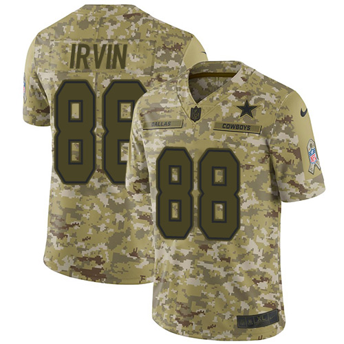 Personalized Cowboys #88 Michael Irvin Camo Youth Stitched NFL Limited 2018 Salute to Service Jersey