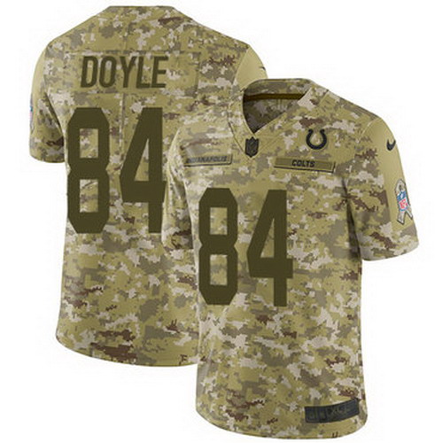 Personalized Colts #84 Jack Doyle Camo Youth Stitched NFL Limited 2018 Salute to Service Jersey