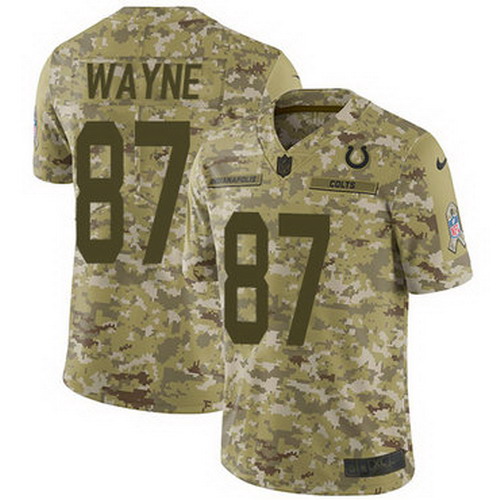 Personalized Colts #87 Reggie Wayne Camo Youth Stitched NFL Limited 2018 Salute to Service Jersey