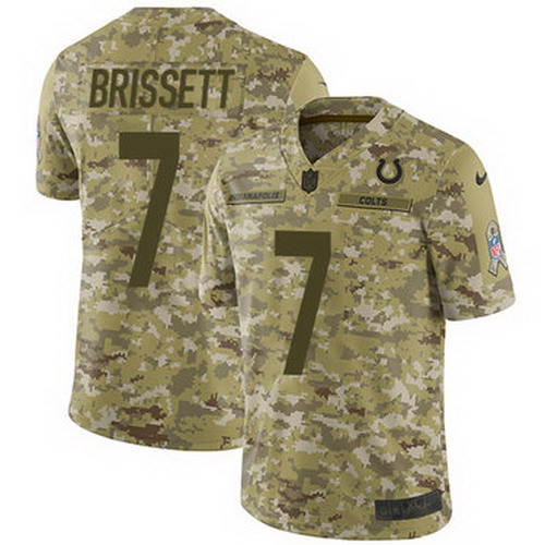 Personalized Colts #7 Jacoby Brissett Camo Youth Stitched NFL Limited 2018 Salute to Service Jersey