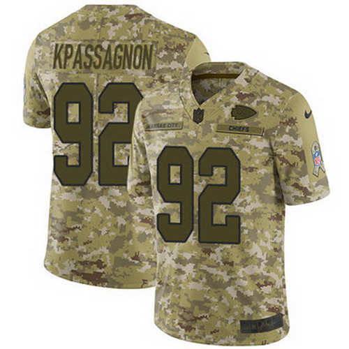 Personalized Chiefs #92 Tanoh Kpassagnon Camo Youth Stitched NFL Limited 2018 Salute to Service Jersey