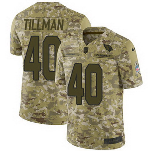 Personalized Cardinals #40 Pat Tillman Camo Youth Stitched NFL Limited 2018 Salute to Service Jersey
