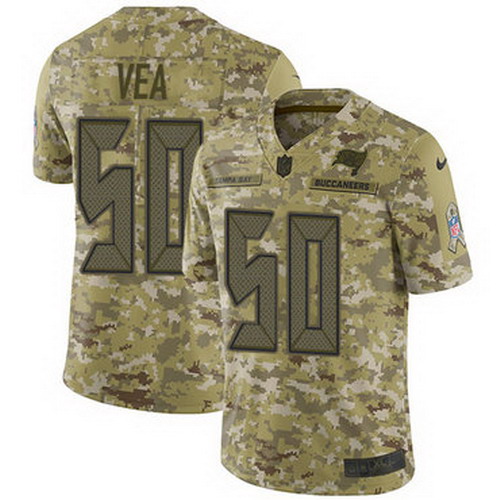 Personalized Buccaneers #50 Vita Vea Camo Youth Stitched NFL Limited 2018 Salute to Service Jersey