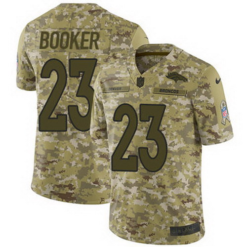 Personalized Broncos #23 Devontae Booker Camo Youth Stitched NFL Limited 2018 Salute to Service Jersey