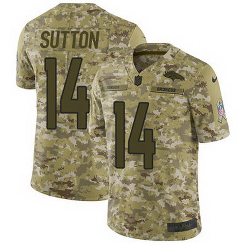 Personalized Broncos #14 Courtland Sutton Camo Youth Stitched NFL Limited 2018 Salute to Service Jersey