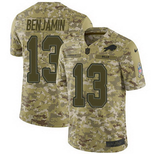 Personalized Bills #13 Kelvin Benjamin Camo Youth Stitched NFL Limited 2018 Salute to Service Jersey