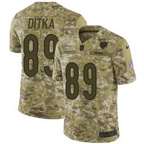 Personalized Bears #89 Mike Ditka Camo Youth Stitched NFL Limited 2018 Salute to Service Jersey