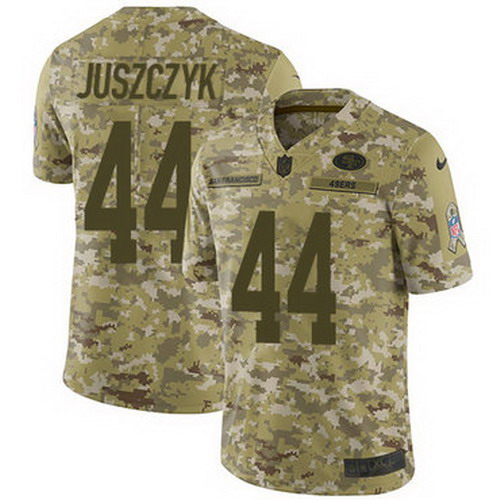 Personalized 49ers #44 Kyle Juszczyk Camo Youth Stitched NFL Limited 2018 Salute to Service Jersey