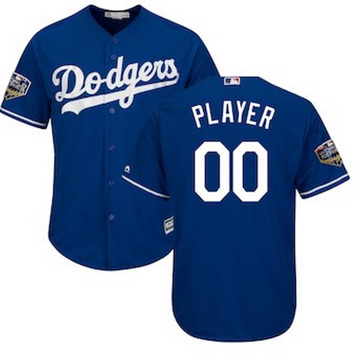 Personalized Custom Men’s Los Angeles Dodgers Majestic Royal 2018 World Series Cool Base Jersey