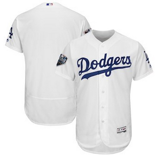Personalized Men’s Los Angeles Dodgers Majestic White 2018 World Series Flex Base Team Jersey