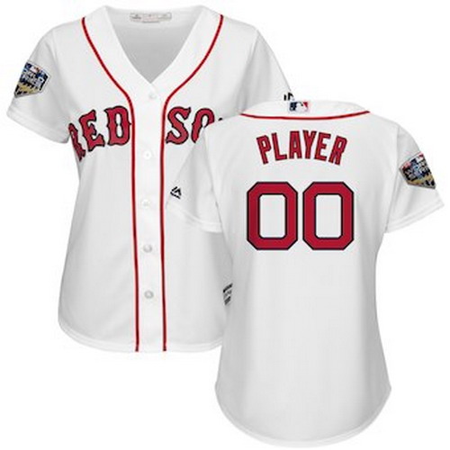 Personalized Women’s Boston Red Sox White 2018 World Series Cool Base Jersey