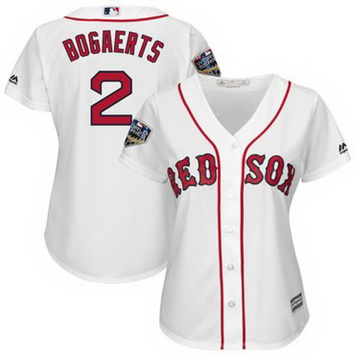 Personalized Red Sox 2 Xander Bogaerts White Women 2018 World Series Cool Base Player Jersey