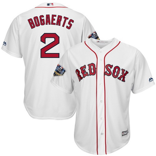 Personalized Red Sox 2 Xander Bogaerts White 2018 World Series Cool Base Player Jersey