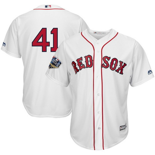 Personalized Red Sox 41 Chris Sale White 2018 World Series Cool Base Player Number Jersey