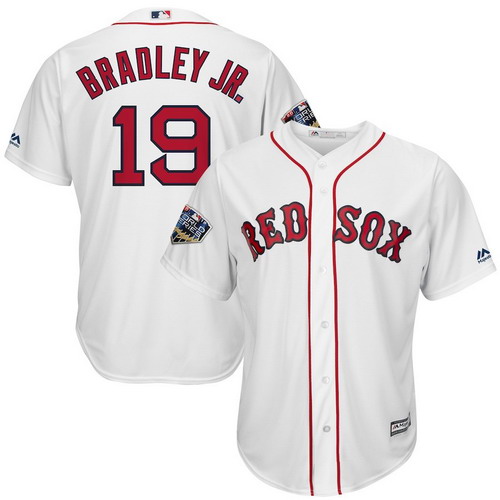 Personalized Red Sox 19 Jackie Bradley Jr. White 2018 World Series Cool Base Player Jersey
