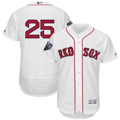 Personalized Red Sox 25 Steve Pearce White 2018 World Series Cool Base Player Number Jersey