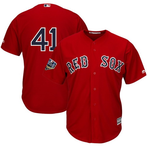 Personalized Red Sox 41 Chris Sale Scarlet 2018 World Series Cool Base Player Number Jersey