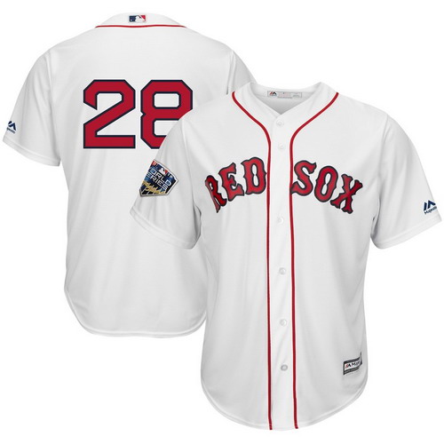 Personalized Red Sox 28 J.D. Martinez White 2018 World Series Cool Base Player Number Jersey
