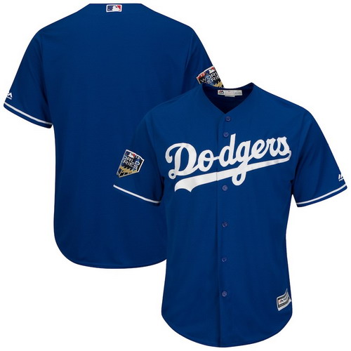 Personalized Dodgers Blank Royal 2018 World Series Cool Base Player Jersey
