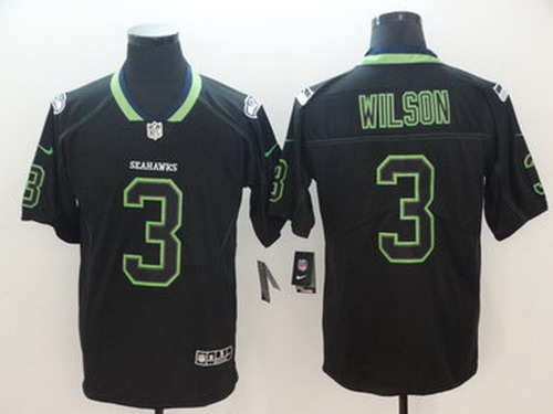 Personalized Seahawks 3 Russell Wilson Black Shadow Legend Limited Jersey