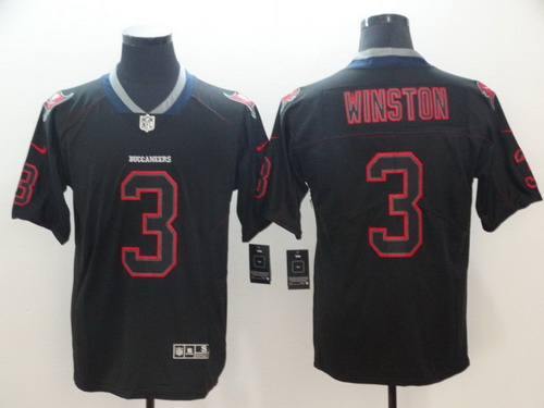 Personalized Buccaneers 3 Jameis Winston Black Shadow Legend Limited Jersey