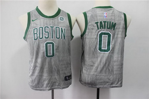 Personalized Youth Celtics 0 Jayson Tatum Gray Youth Swingman Jersey