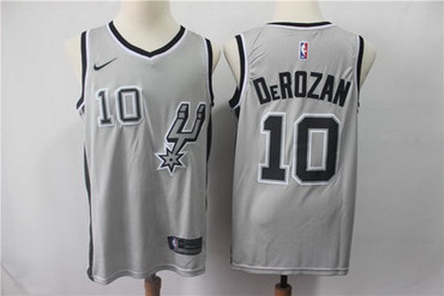 Personalized Spurs 10 DeMar DeRozan Gray Swingman Jersey
