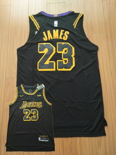 Personalized Lakers 23 Lebron James Black City Edition Authentic Jersey