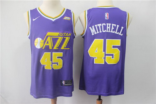 Personalized Jazz 45 Donovan Mitchell Purple Swingman Jersey