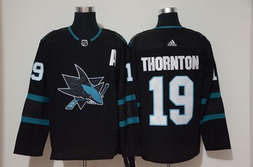 Personalized Sharks 19 Joe Thornton Black Jersey