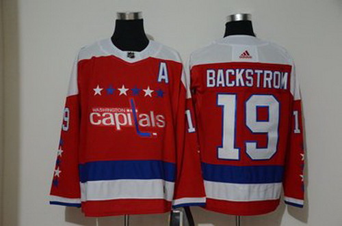 Personalized Capitals 19 Nicklas Backstrom Red Alternate Jersey
