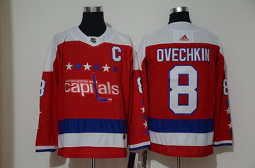 Personalized Capitals 8 Alexander Ovechkin Red Alternate Jersey