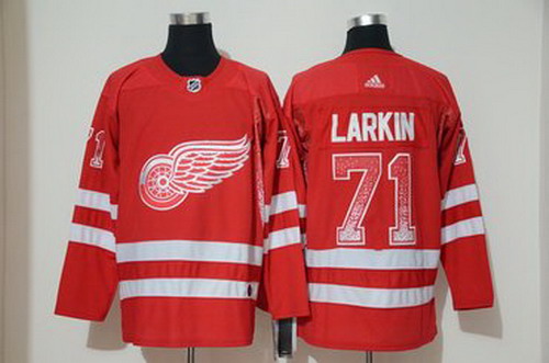 Personalized Red Wings 71 Dylan Larkin Red Drift Fashion Jersey