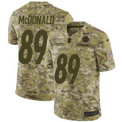 Personalized Steelers #89 Vance McDonald Camo Stitched NFL Limited 2018 Salute to Service Jersey