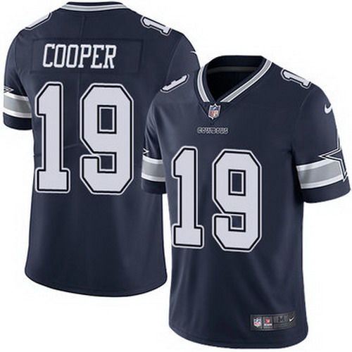 Personalized Cowboys #19 Amari Cooper Navy Blue Team Color Men’s Stitched NFL Untouchable Limited Jersey