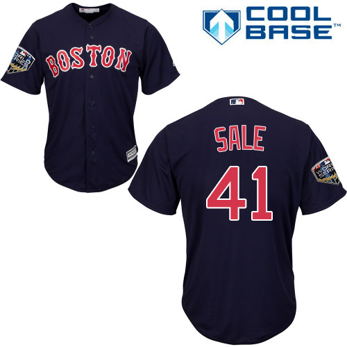 Personalized Red Sox #41 Chris Sale Navy Blue New Cool Base 2018 World Series Stitched MLB Jersey