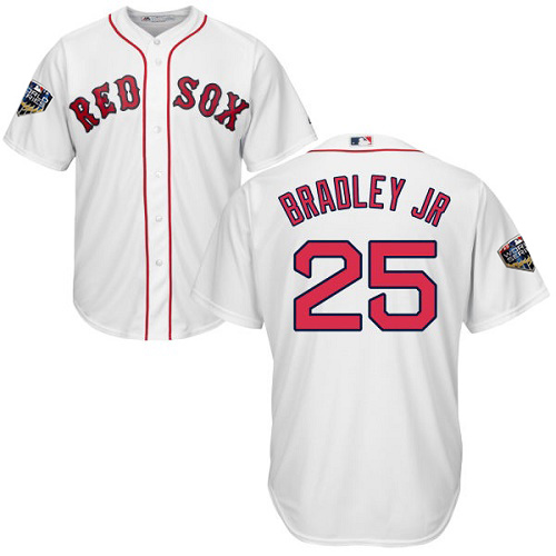 Personalized Red Sox #25 Jackie Bradley Jr White New Cool Base 2018 World Series Stitched MLB Jersey