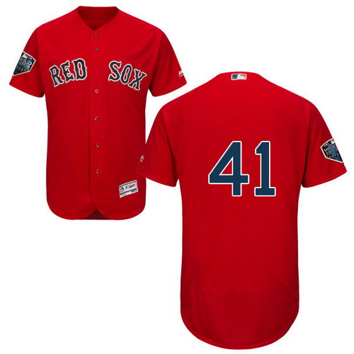 Personalized Red Sox #41 Chris Sale Red Flexbase Authentic Collection 2018 World Series Stitched MLB Jersey