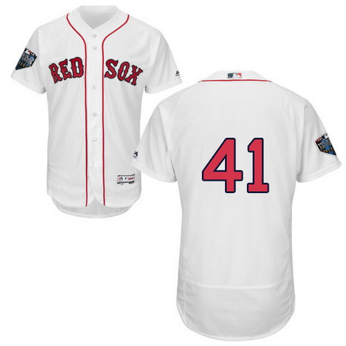 Personalized Red Sox #41 Chris Sale White Flexbase Authentic Collection 2018 World Series Stitched MLB Jersey