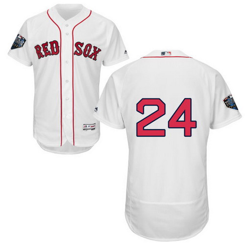 Personalized Red Sox #24 David Price White Flexbase Authentic Collection 2018 World Series Stitched MLB Jersey