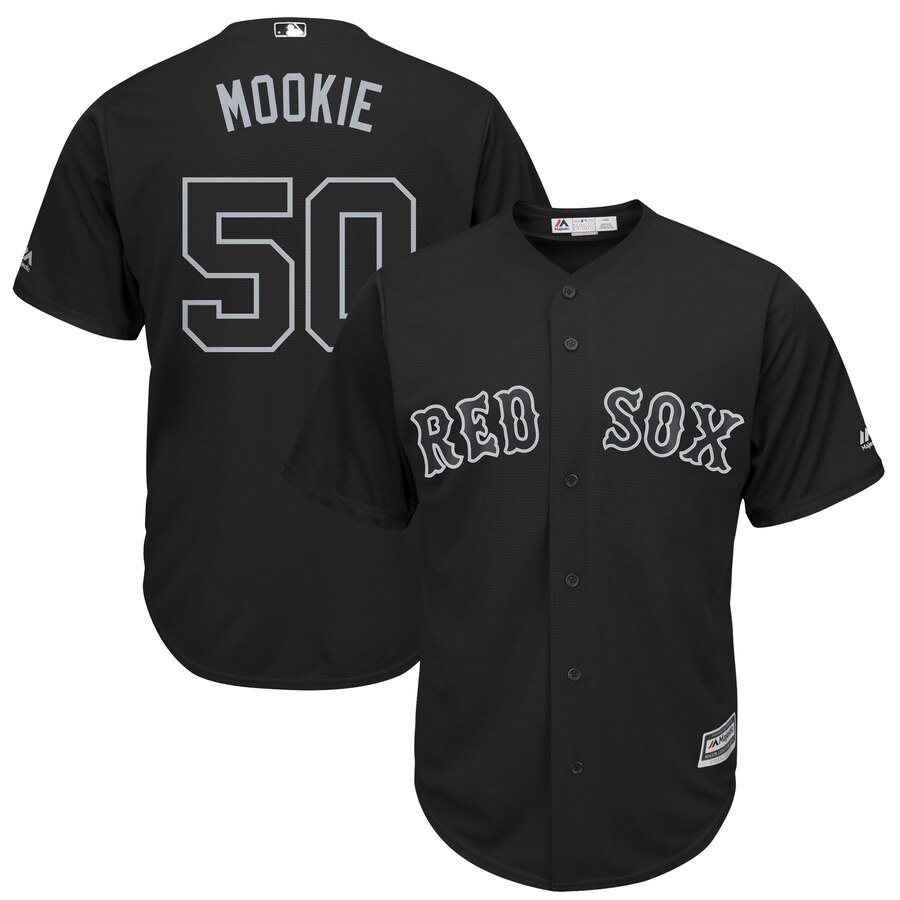Personalized Men’s Boston Red Sox Majestic #50 Mookie Betts Black Jerseys