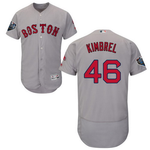 Personalized Red Sox #46 Craig Kimbrel Grey Flexbase Authentic Collection 2018 World Series Stitched MLB Jersey