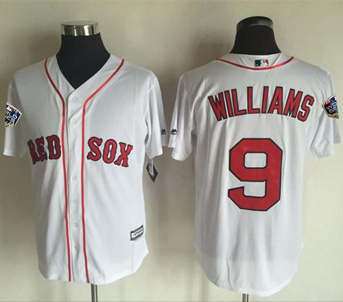 Personalized Red Sox #9 Ted Williams White New Cool Base 2018 World Series Stitched MLB Jersey