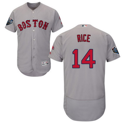 Personalized Red Sox #14 Jim Rice Grey Flexbase Authentic Collection 2018 World Series Stitched MLB Jersey