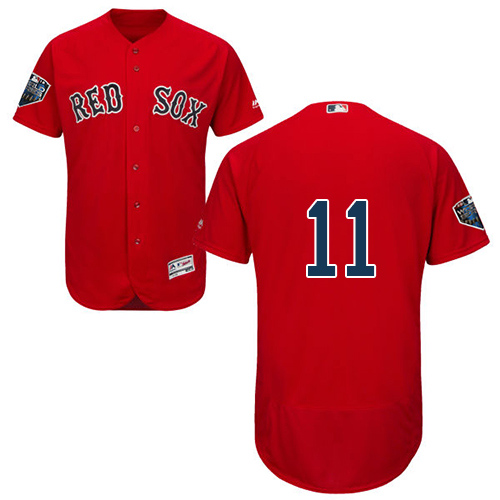 Personalized Red Sox #11 Rafael Devers Red Flexbase Authentic Collection 2018 World Series Stitched MLB Jersey