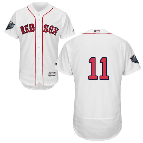 Personalized Red Sox #11 Rafael Devers White Flexbase Authentic Collection 2018 World Series Stitched MLB Jersey