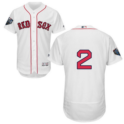 Personalized Red Sox #2 Xander Bogaerts White Flexbase Authentic Collection 2018 World Series Stitched MLB Jersey
