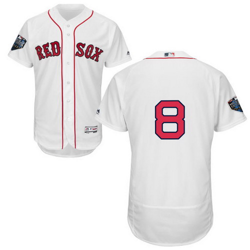 Personalized Red Sox #8 Carl Yastrzemski White Flexbase Authentic Collection 2018 World Series Stitched MLB Jersey