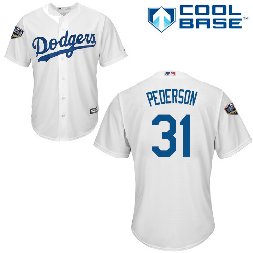 Personalized Dodgers #31 Joc Pederson White New Cool Base 2018 World Series Stitched MLB Jersey